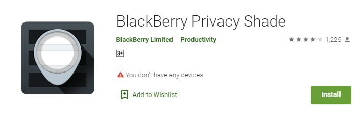 BlackBerry Privacy Shade