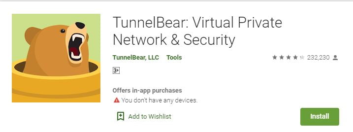 TunnelBear Virtual Private Network & Security