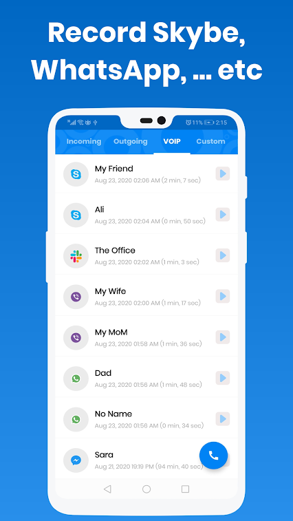 call recorder intcall mod apk unlimited money