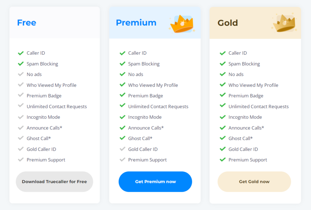 truecaller gold features